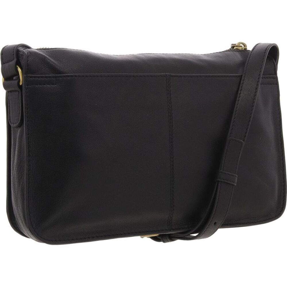 Lucky Brand Womens Kaye Black Embossed Leather Crossbody Handbag NWT - Picture 2 of 3